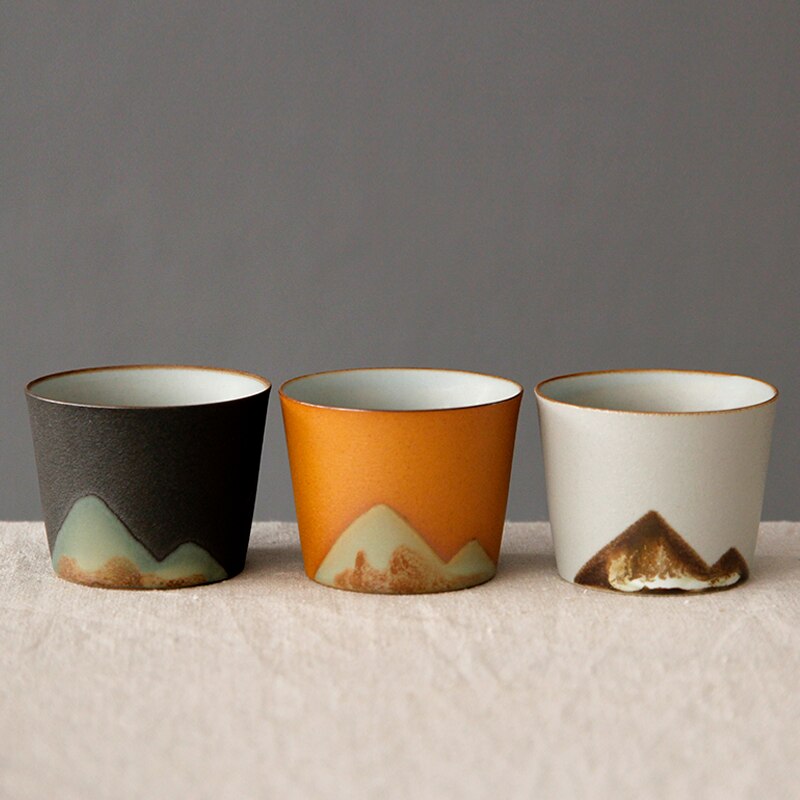 Ceramic teacup Kungfu tea set teacup Japanese cup colorful glazed small teacup