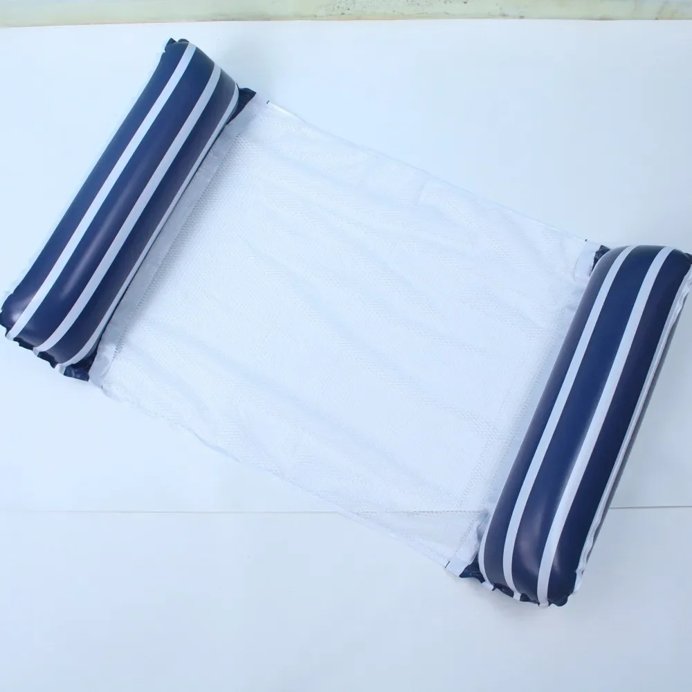 Sofá de agua para natación, hamaca inflable, estera flotante para adultos, tumbonas de piscina, camas, accesorios de plegables a rayas: YELLOW