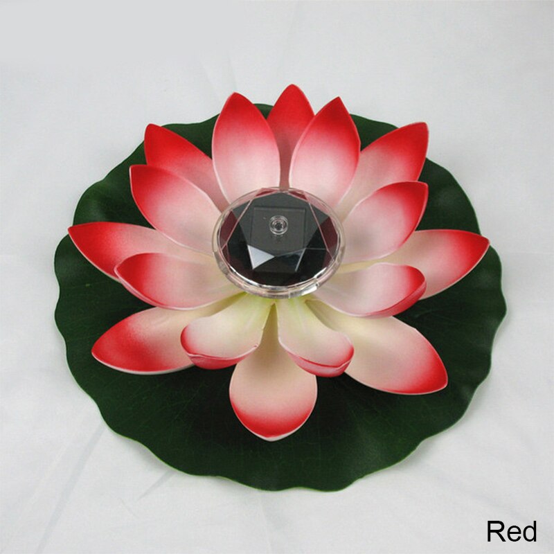 Solar- Blume Licht Lotus bilden LED Schwimm Teich Garten Brunnen Schwimmbad Lampe Realistische LED Helle Unterwasser Lampen: rot