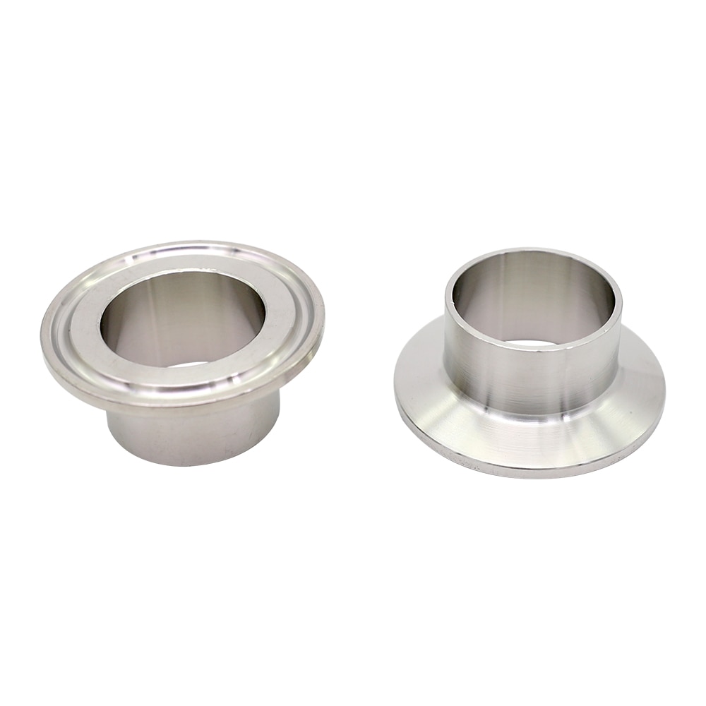 Ss 304 sanitærrør 19mm-219mm od rørsveis hylse tri klemme kløver type rustfritt stål flens for brygging av meieriprodukter