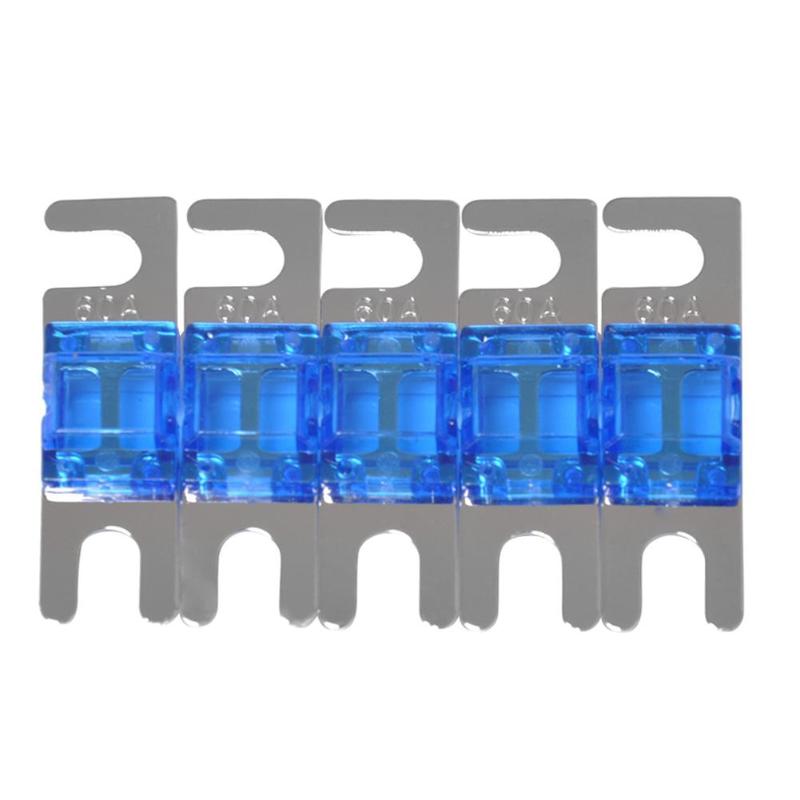 VODOOL, 5 unidades por juego, 30/40/60/80/100A, Audio estéreo para coche niquelado, 32V AFS, Mini fusibles ANL, fusibles de bloqueo automático, fusible de protección para circuitos: 60A