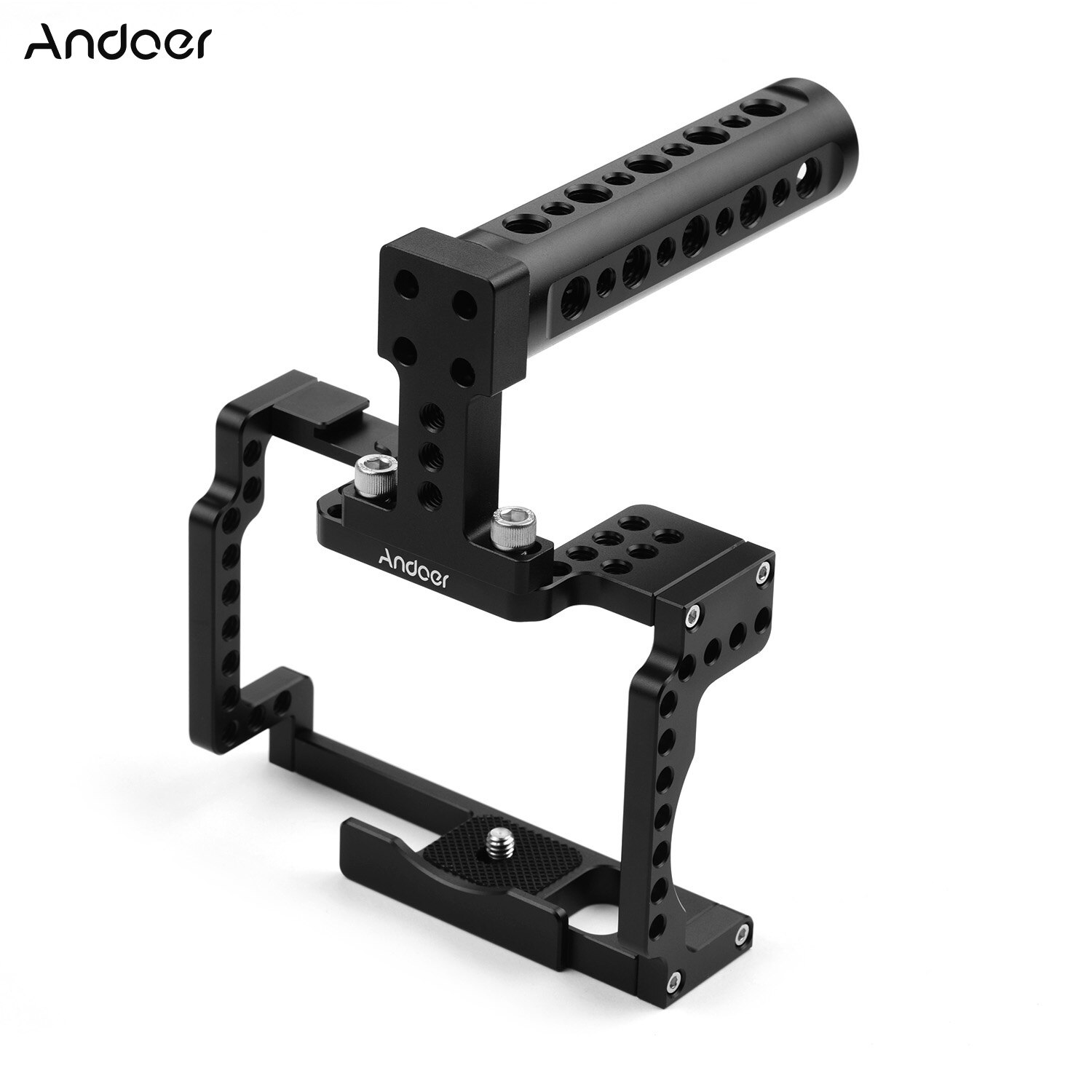Anoder Camera Kooi Met Grip Handvat Aluminium Met Koud Schoen 1/4 3/8 Gaten Compatibel Met Canon M50