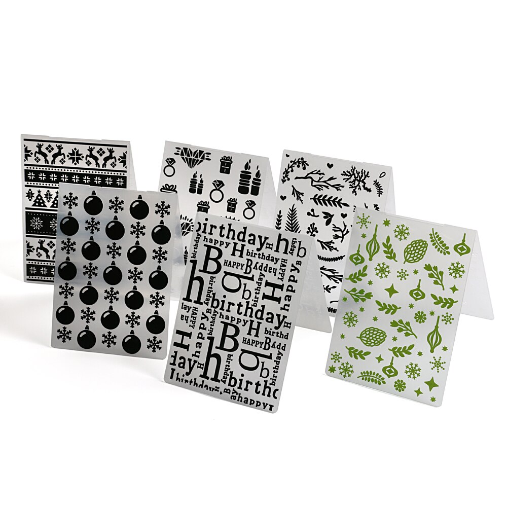 1PCS Flower Xmas Plastic Embossing Folder Scrapbooking Irregular Bricks Type Photo Album Card Paper Craft Template