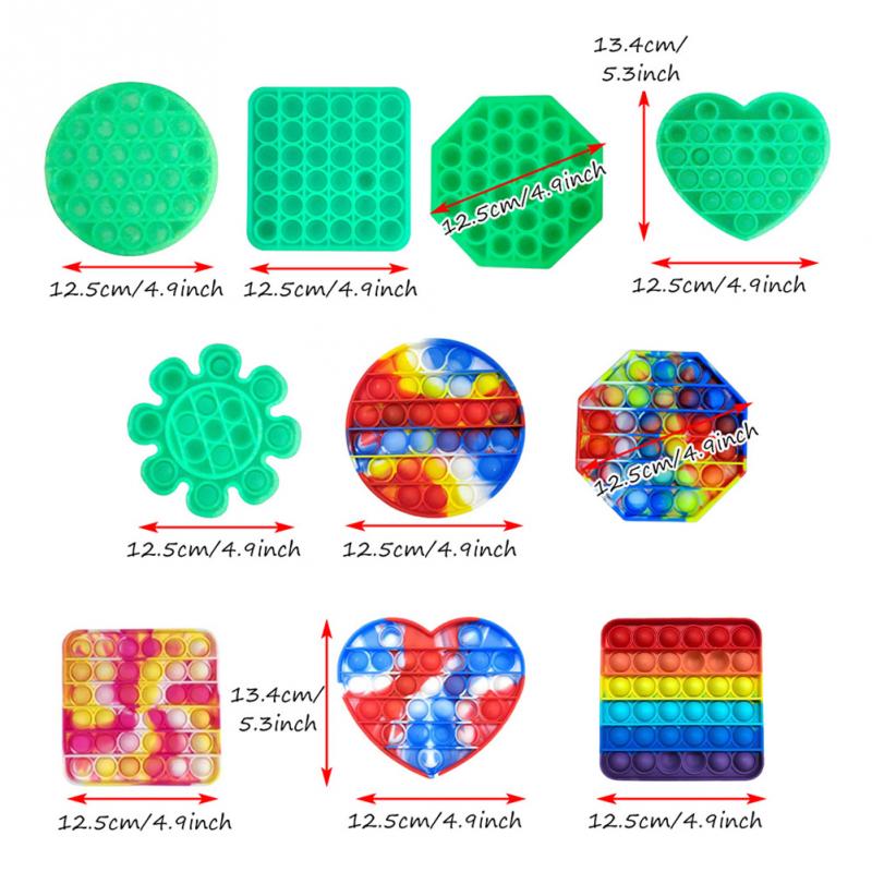 Relieve stress sensory toys children adults relax ainbow Push It Bubble Antistress Toys