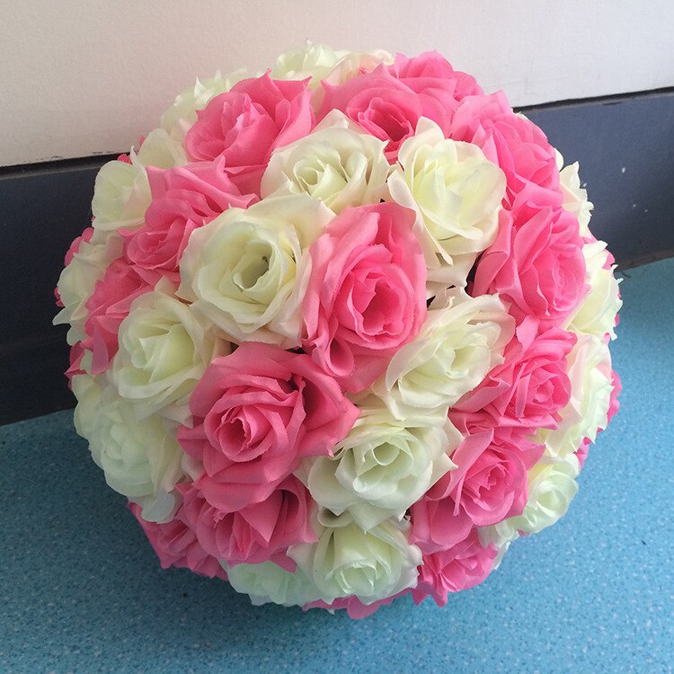 Boule de roses artificielles en soie, 30cm, fausses fleurs, pour un Bouquet de la mariée, pour une décoration de mariage, pour une voiture, pour la maison: as photo 11