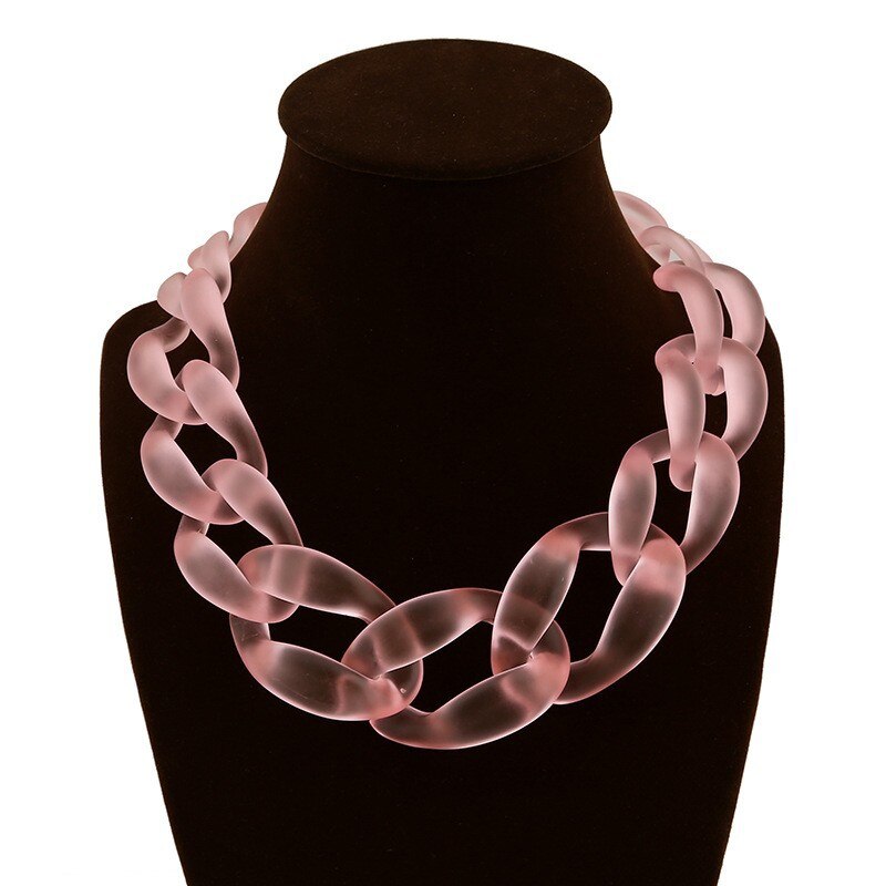 Europa und sterben Vereinigten Staaten große übertreibung schmuck acryl kette chainoversize Nacken kette zubehör gefrostet Halskette: gefrostet Rosa