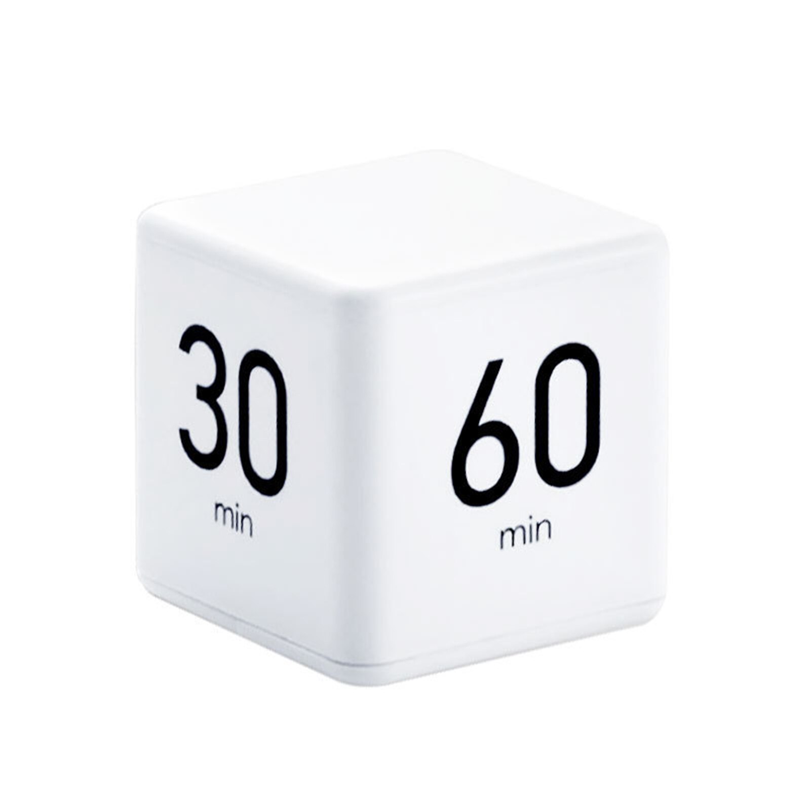 Cubic Timer Time Management Students Learning Timer LED Display Simple Operation 15/20/30/60 minutes Countdown Reminder: White