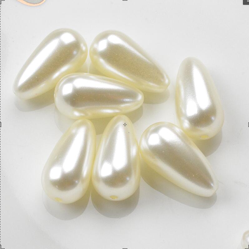 FLTMRH 16*8mm 68 stks ABS Traan Kralen Wit/Ivoor Imitatie Parel Kralen Voor DIY Sieraden maken Indian Kralen: Ivory color