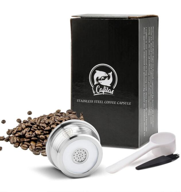 Cápsulas de café reutilizáveis de aço inoxidável cozinha reutilizável copo da cápsula de café filtro compatível para delta q acessórios de café: vinho