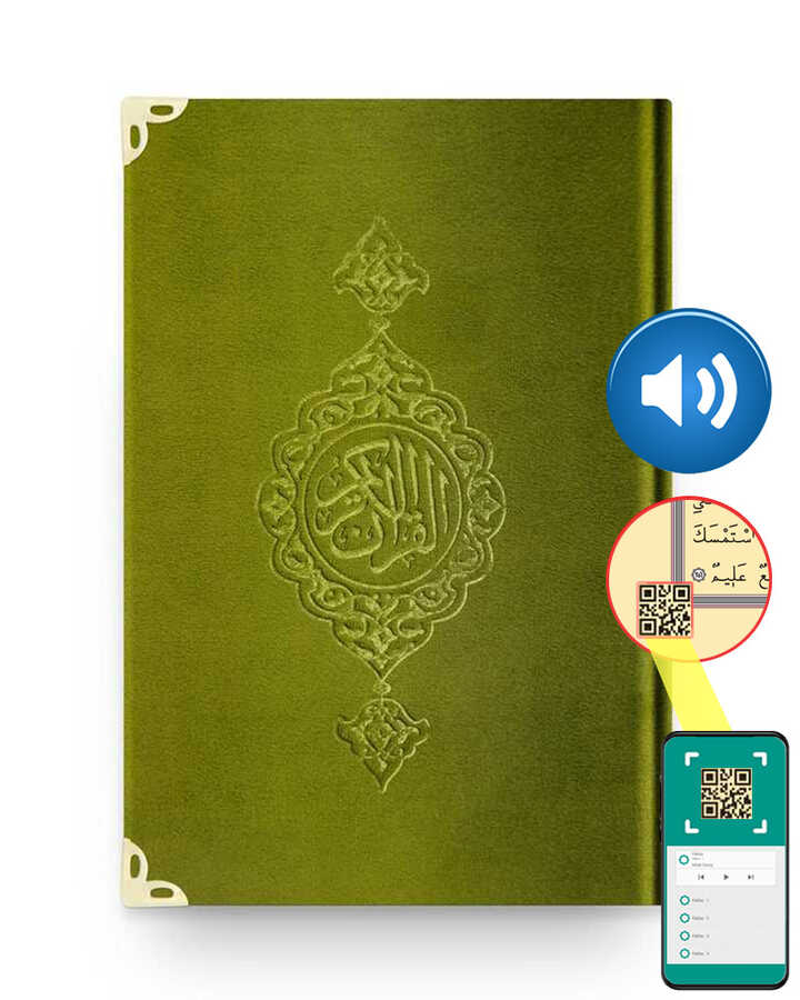 Hafiz Oversized Fluwelen Heilige Koran (Emerald Green, Verguld, Verzegeld)