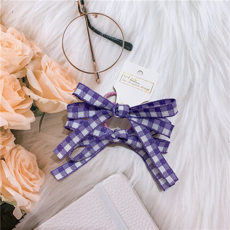 Encantador lazo de cuadros elástico cintas del pelo para bebés accesorios para el cabello niñas los niños lindos cabello desgaste chica espectáculo danza pelo herramientas: 04