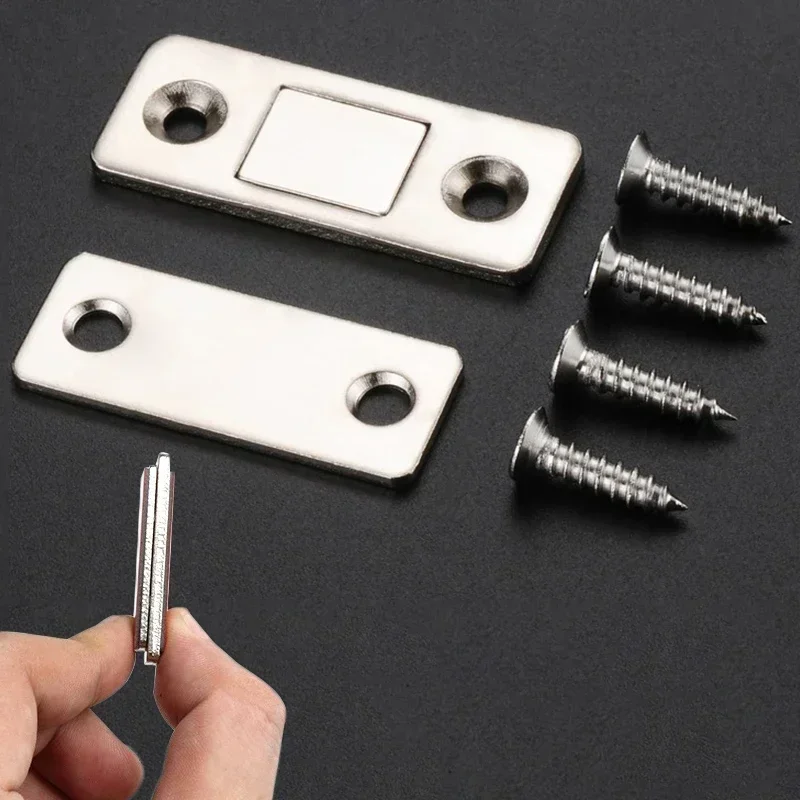 Strong Magnetic Cabinet Catches Ultra-Thin Door Magnets Stops Invisible Adhesive Drawer Magnet Catch for Kitchen Closet Closer