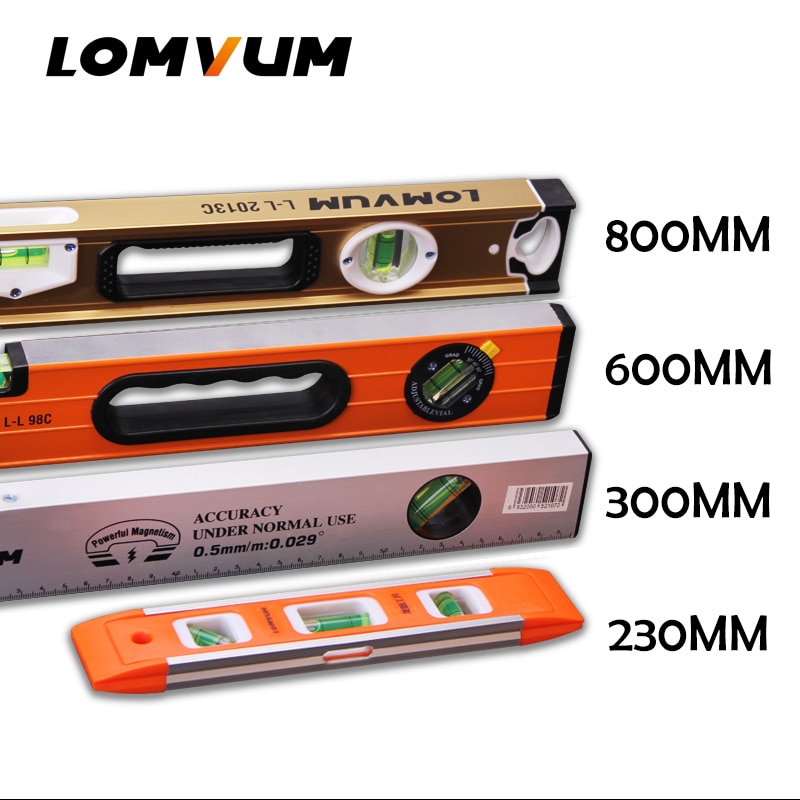 LOMVUM-règle horizontale à paliers magnétiques, haute précision, avec bulles, niveau à bulle, résistant à la rouille