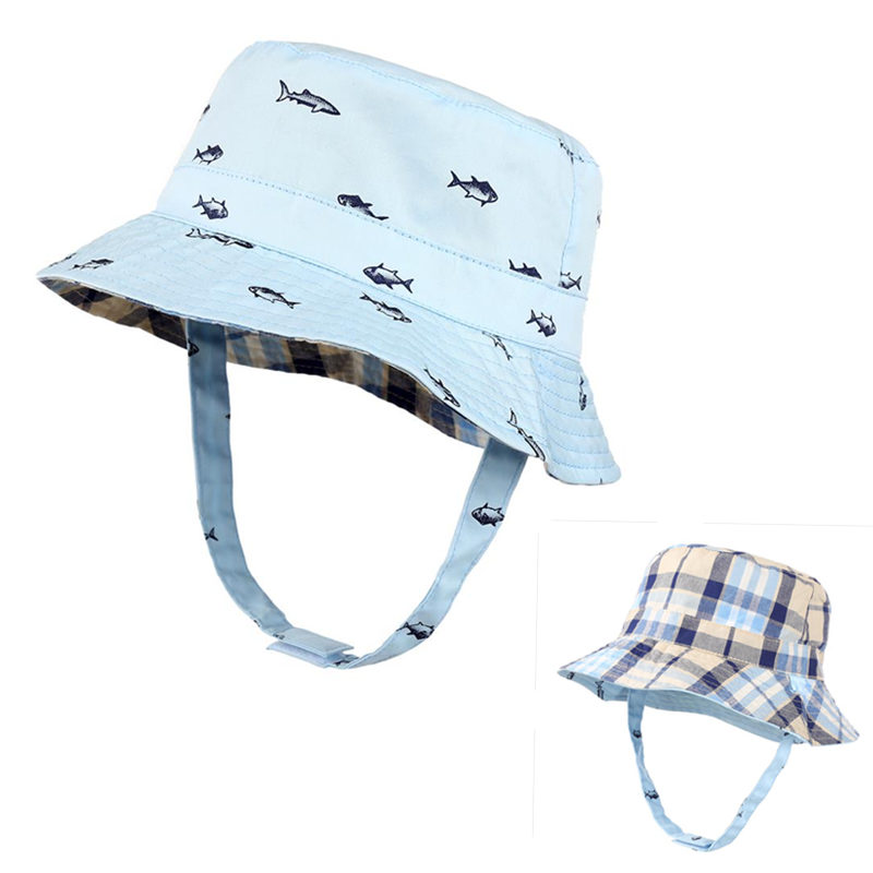 Chapeau de pêche pour enfants | Chapeau, seau, pliable, imprimé écossais, seau, deux côtés, vêtement réversible, animaux, casquettes pour enfants, Protection solaire A1,
