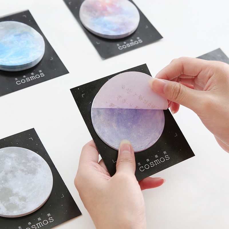30 stk / pakke planet jord pluto måne mini memo pad n gange klistermærker skoleforsyning bogmærkeetiket
