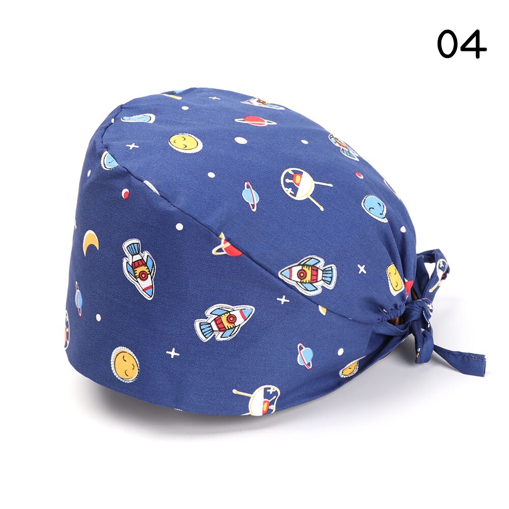 Bloemen Bouffant Sanitaire Hoed Met Zweetband Verstelbare Lus Beanie Hat Solid Mannen Hoed Vrouwen Hoeden Skullies Mutsen: 2-4
