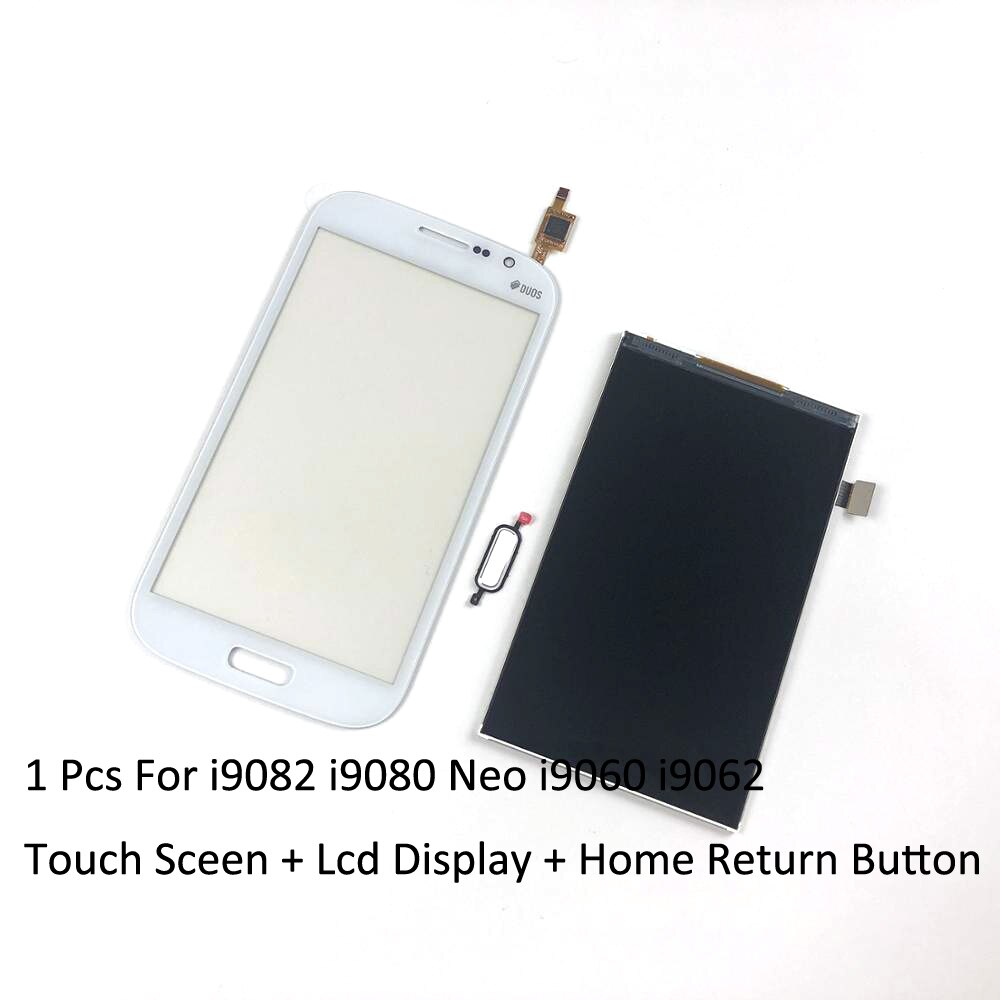 Voor Samsung Galaxy Grand Gt I9082 I9080 Neo I9060 I9062 I9063 Touch Screen Digitizer + Lcd-scherm Monitor + Thuis terug Button: WHITE