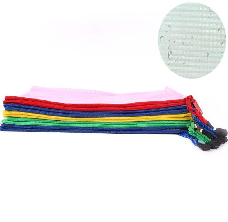 A3/A4 Waterproof Plastic Zipper Paper File Folder Book Pencil Pen Case Box File Document Storage Bag for Office Student Supplies