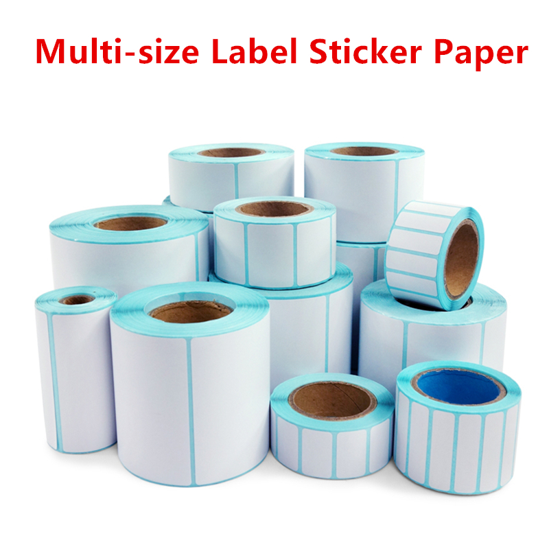 Papier autocollant code-barres pour imprimante, étiquette autocollante thermique continue, largeur 20mm ~ 100mm, 1 rouleau