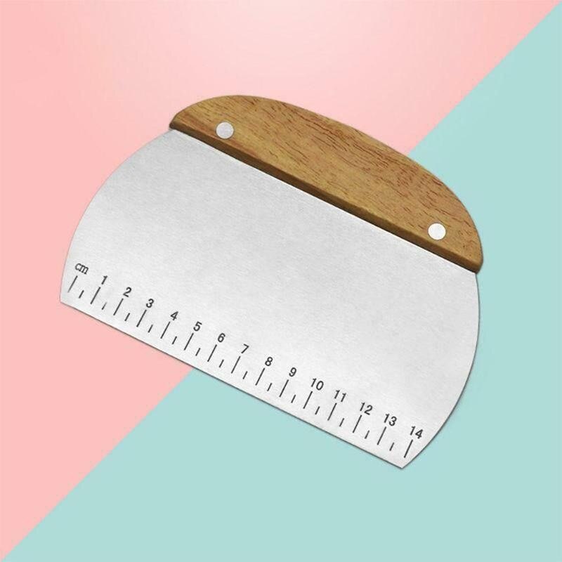 1 ud. Espátula para masa de acero inoxidable cortador de pastelería graduado para pan galletas masa espátula herramientas para hornear utensilios de cocina