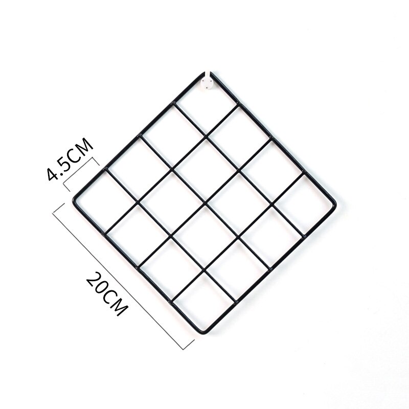 Iron Metal Grid Craft Photo Frame Ins Nordic Style Metal Mesh Grid Wall Frame DIY Photos Wall Pictures Frame Holder Storage