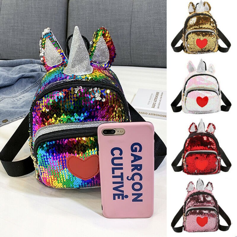 Shining Rainbow Unicorn Kids School Bags For Girls Soft Plush Kids Bag Kindergarten Toddler Children School Backpack Boys Girls