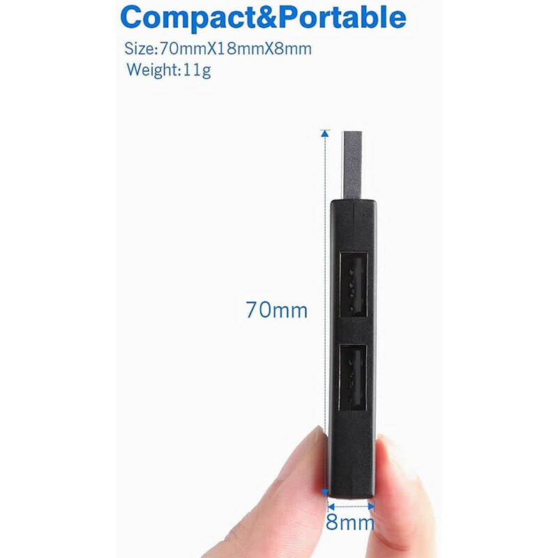USB 3.0 Hub Splitter,USB Extender Multi Port USB Adapter 1 USB 3.0 Port 2 USB 2.0 Port,USB Hub for PC,Laptop,Flash Drive