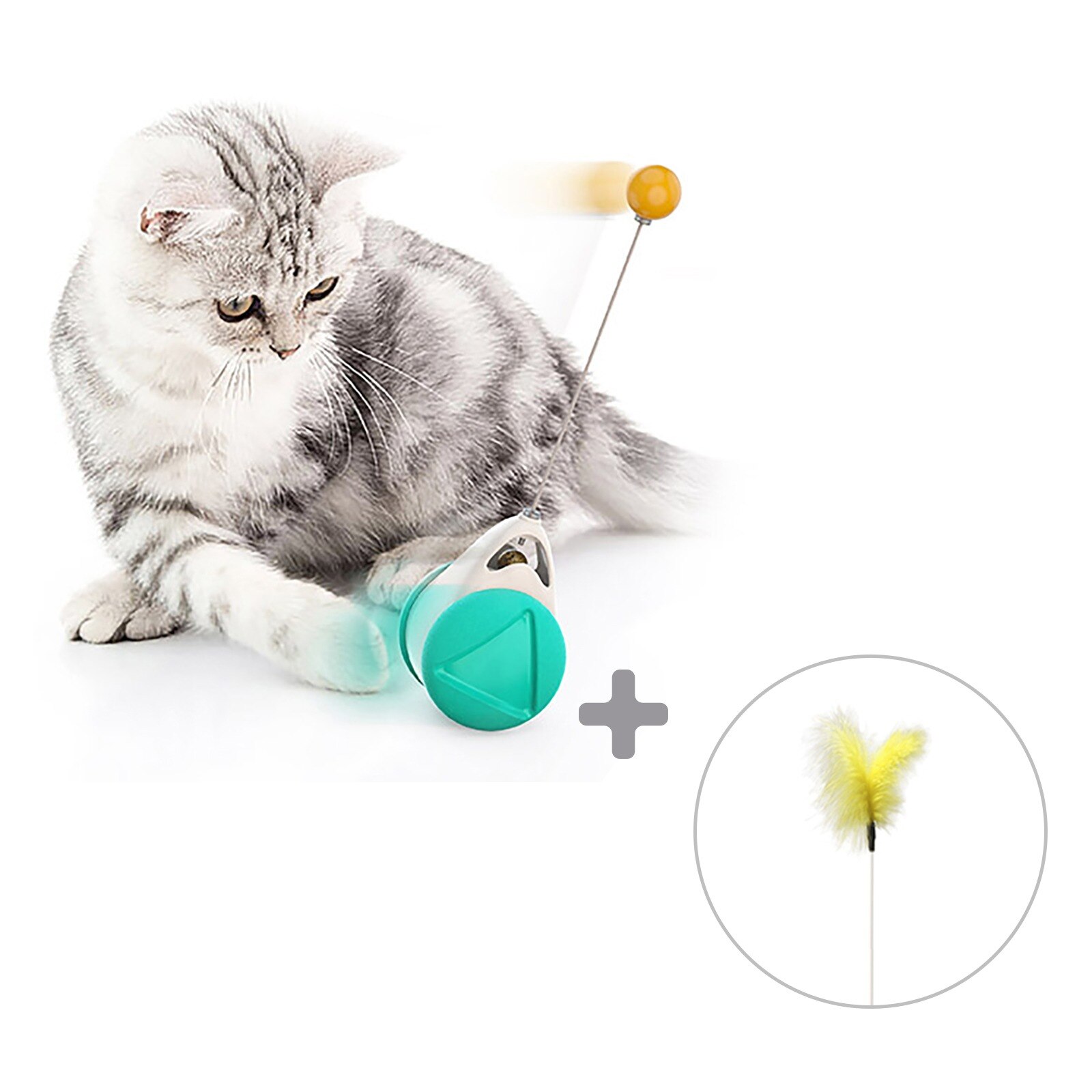 Juguete para gatos con luz Led recargable por USB, bola autogiratoria de 360 grados para mascotas, juguetes interactivos inteligentes con activación por movimiento: blue