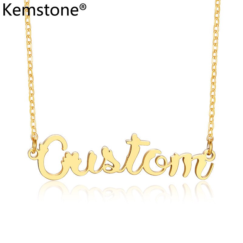 Kemstone English Name DIY Personality ID Necklace Bracelet Stainless Steel Jewelry for Customer Customization Services