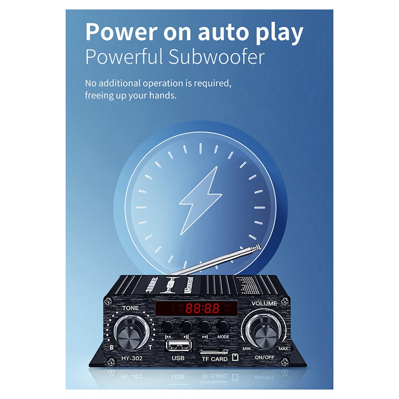 Najlepszy nowy cyfrowy wzmacniacz Bluetooth 12V domowy samochód 2-kanałowy głośnik dźwiękowy HIFI odbiornik FM wzmacniacz audio Clase-AB AMP