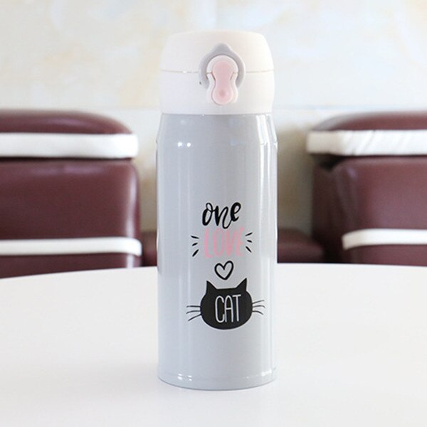 350Ml Cartoon Kat Rvs Thermosflessen Thermos Mok Thermische Water Fles Tumbler Thermocup: Style 7