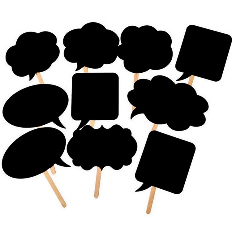 FENGRISE 10 pcs Photo Booth Props Bruiloft Decoratie Mini Schoolbord Wedding Borden Zoete valentijnsdag Feestartikelen: Default Title