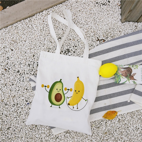 Grappige Avocado Canvas Tote Bag Handtassen Eco Herbruikbare Boodschappentas Student Boek Tassen Dames Casual Shopper Tas