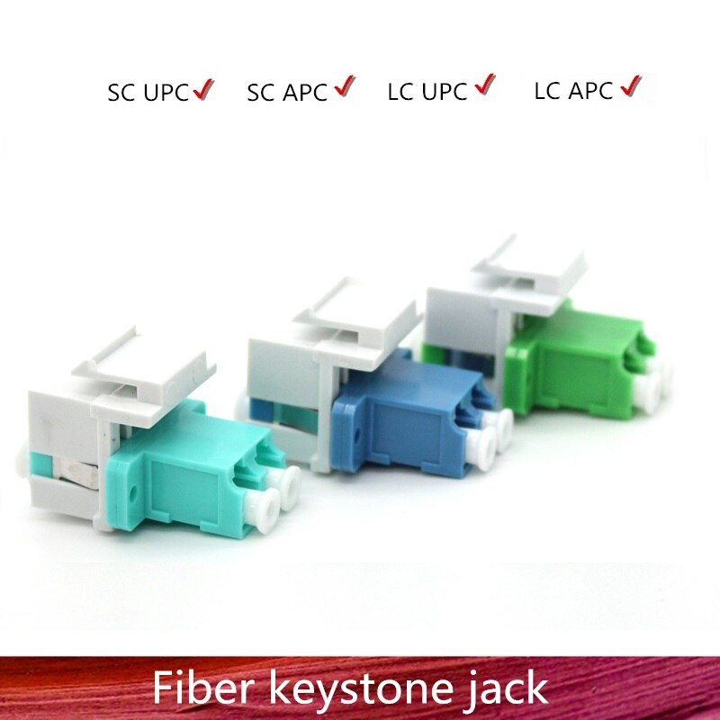 10PCS Snap Fitting Duplex LC SC UPC APC Connector Fiber Optic Keystone Jack Adapter