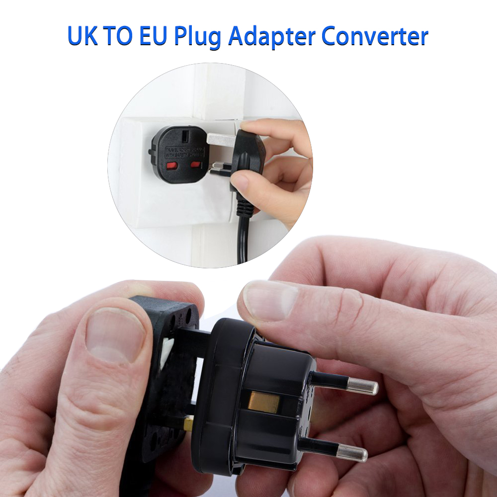 Rdxone UK to EU plug adapter Plug Converter 2 Pin Wall Plug Socket for UK to EU Travel Charger Adapter