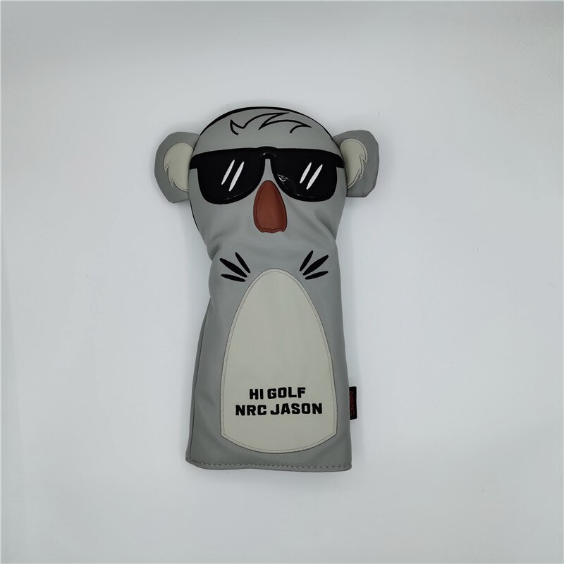Djur golf koala headcover pu läder golf driver fairway woods hybrid putter covers 135ut komplett set maskot nyhet: 1pc förare