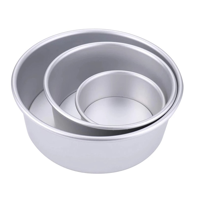 Set van 3 ronde bakvormen van aluminiumlegering met antiaanbaklaag, 4/6/8 inch bakvormen met verwijderbare bodem, keukenbakvormen