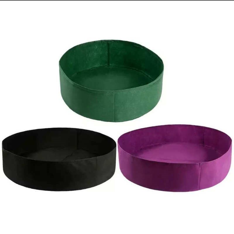 Rund filt plantepose grøn plantespand non-woven blomster planteskoletaske