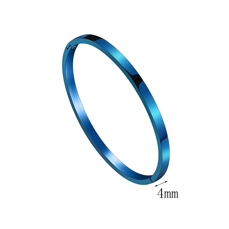 Stainless Steel Opening Bracelets Bangles Women Band Jewelry Silvery Bracelets Bangles Accessorie Woman Bracelet And Bangles: blue 4mm