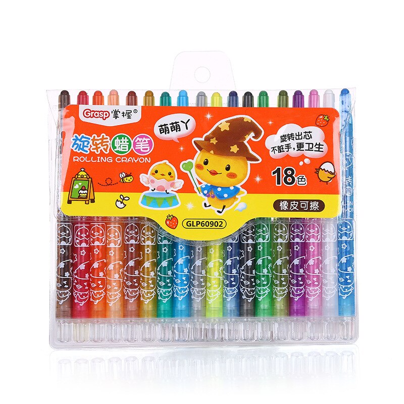 12/24 Colors Rotating Crayon Set Children Drawing Graffiti Set Washable Erasable Coloring Crayons School Stationery Art Supplies