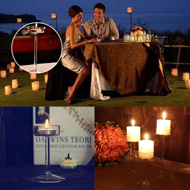 Candelabros creativos elegantes y románticos con de copa, portavelas de cristal, candelabro, decoración para fiestas y bodas