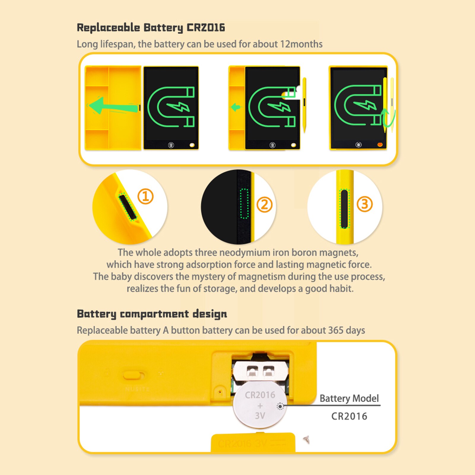 LCD Writing Tablet with Pencil Case Rechargeable Drawing Board 9.5 Inch Colorful Screen with Stylus Drawing Writing Taking Notes