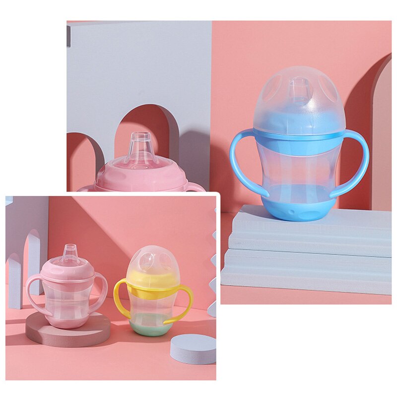 Biberones con asa para bebés, tazas de alimentación para leche y agua, biberón de entrenamiento infantil con asa