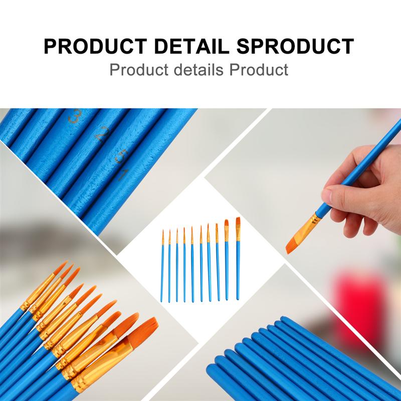 10Pcs Olie Verf Pen Water Kleur Kwast Kwast Voor Kinderen