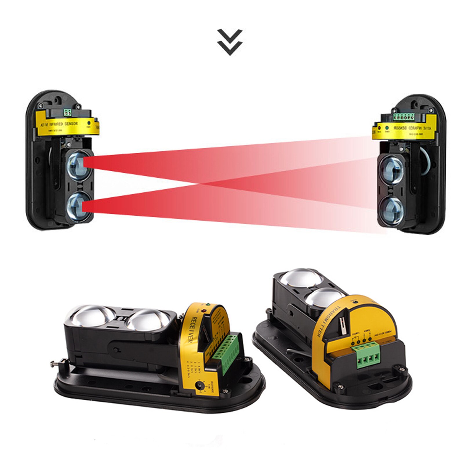 100M Dual Beam Sensor Actieve Infrarood Intrusion Detector Home Perimeter Infrarood Alarm