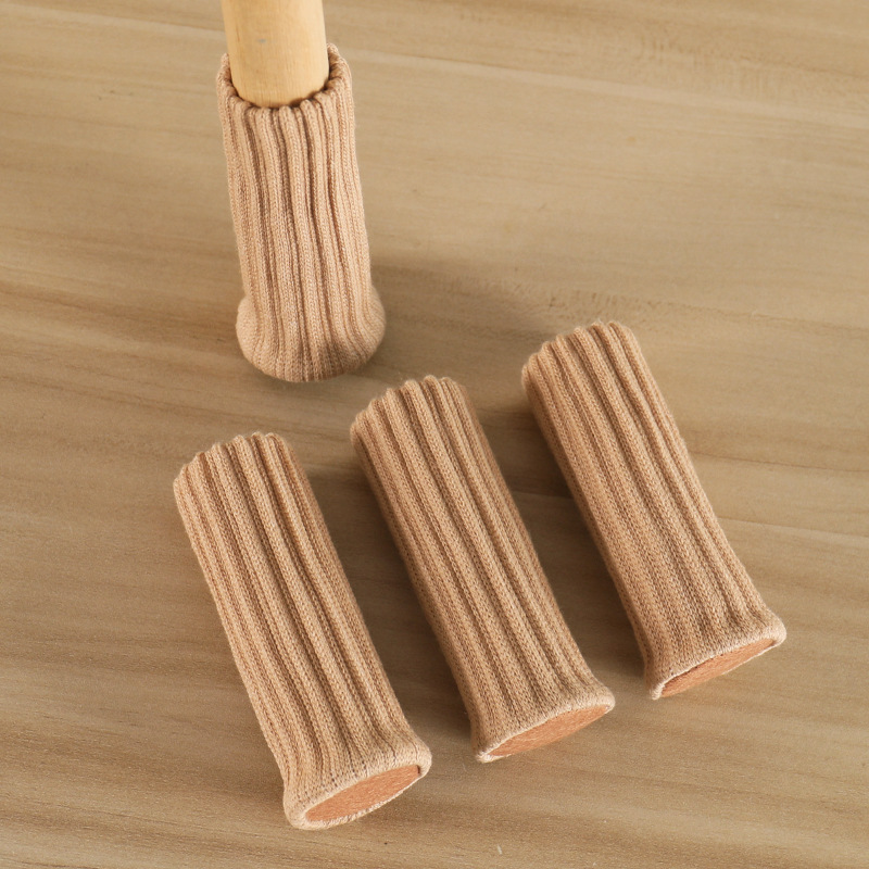 24 stuks meubelvoeten gebreide beschermers stoelpoten vloer antislipkussens tafelpoten sokken voor vloerbeschermers stoelkussens hoezen: Zilver