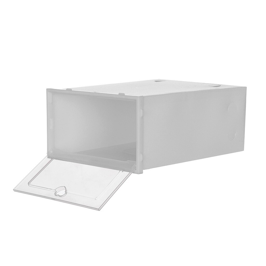 1Pc Opvouwbare Clear Schoenen Opbergdoos Plastic Stapelbare Shoe Organizer Стеллаж Для Хранения Обуви: White S