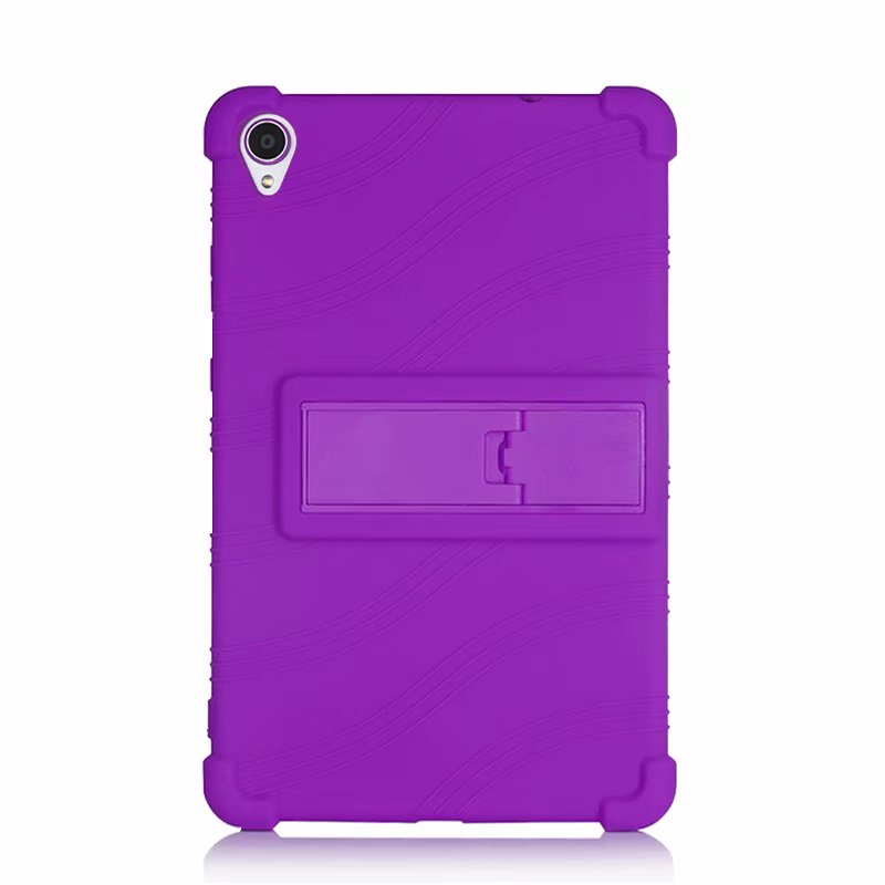 Funda de silicona para Lenovo Tab M8 HD TB-8505 8505F, funda a prueba de golpes M8 FHD TB-8705 8705X, soporte de pie: Púrpura