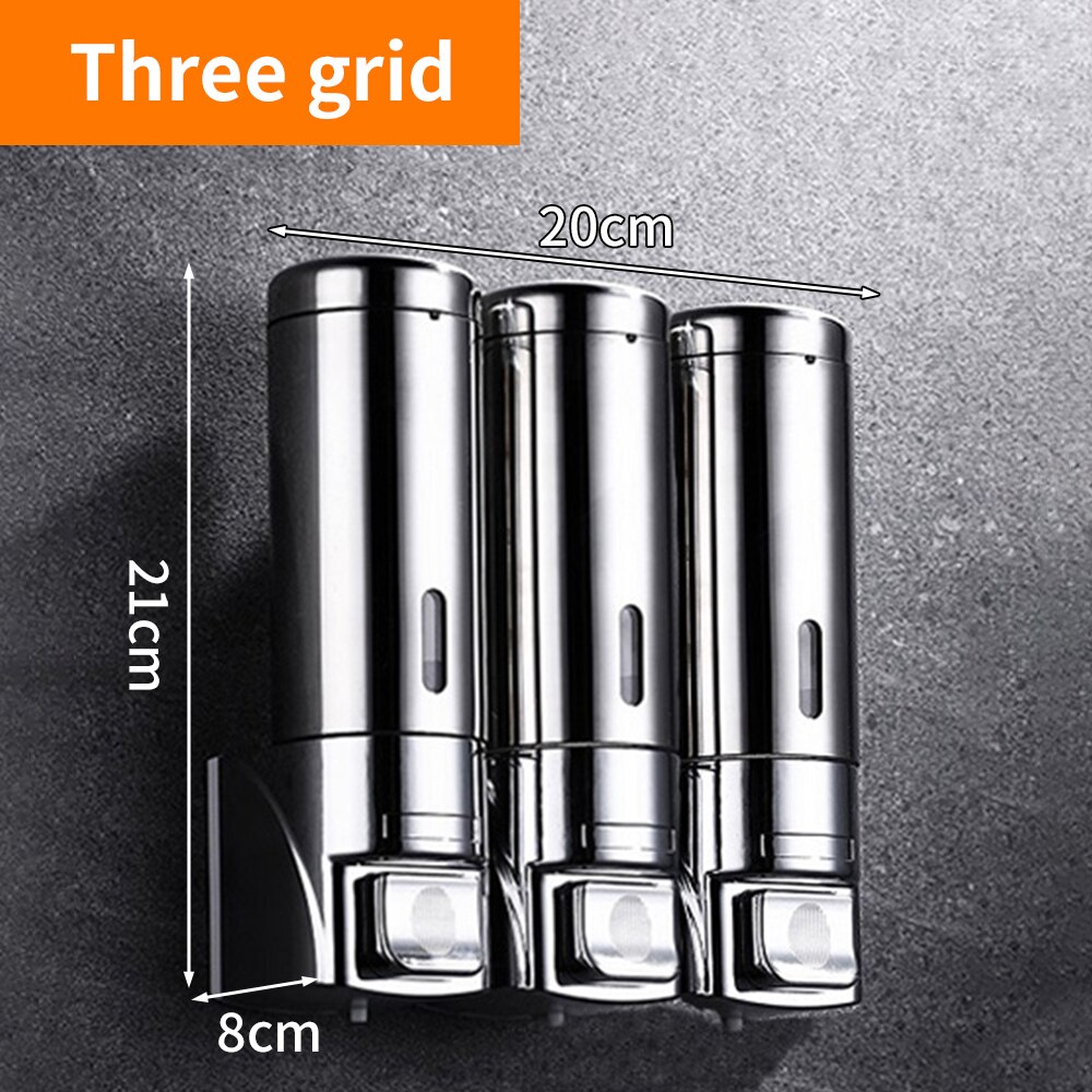 300ml Liquid Soap Dispenser Stainless Steel Double/Three Heads Sanitizer Lotion Dispenser High Safety Container Bathroom: 3 Pcs Set