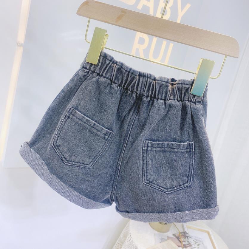 Baby pige denim shorts sommer børn lynlås hit bukser høj talje afslappet løs børn teenagere jeans shorts  y2832